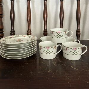 Limoges Raynaud Ceralene Guirlandes Cups and Saucers